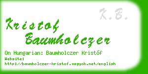 kristof baumholczer business card